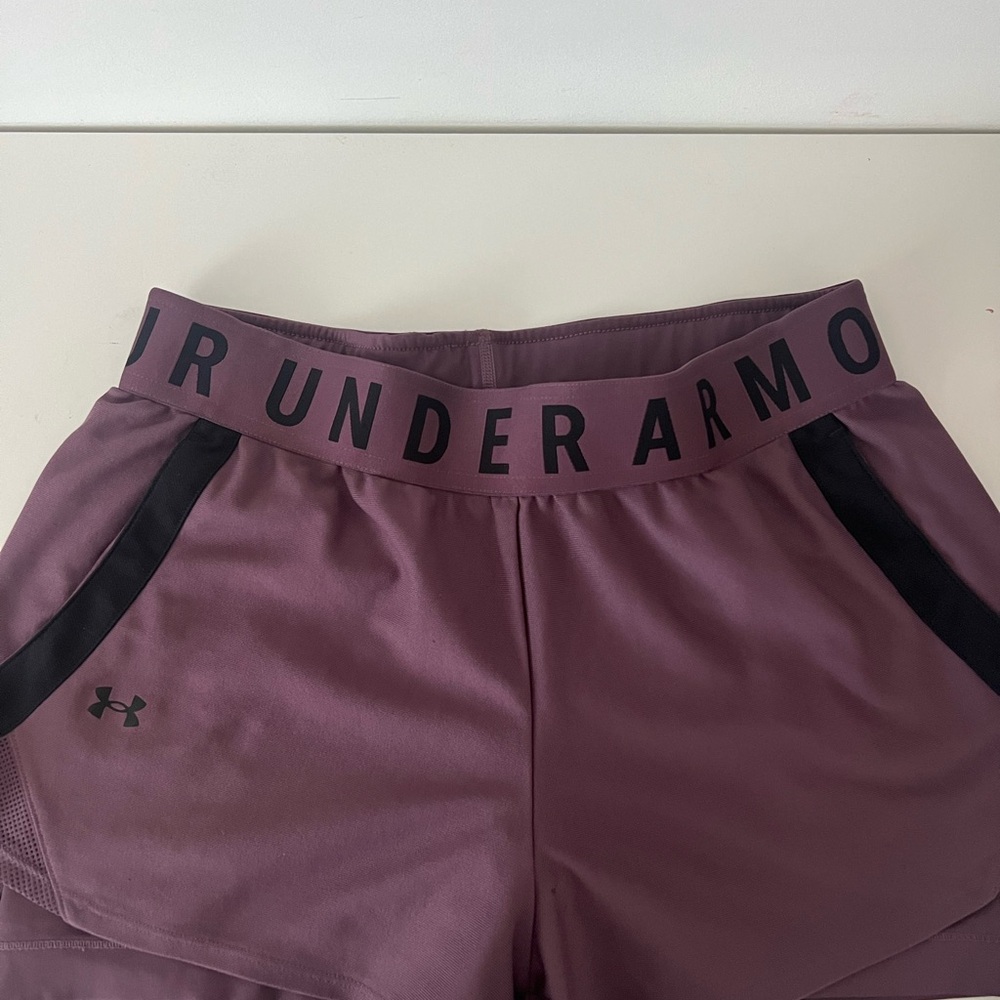 Under Armour Purple Athletic Shorts with Mesh Panels
